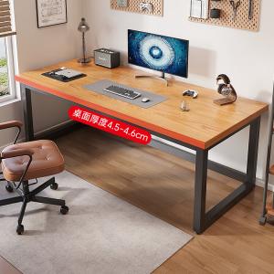 Стол компьютерный Xinmeikai 140x70x75 см, массив дерева, двухместный, современный, для гостиной, скандинавский стиль, домашний офис, рабочий стол, настраиваемая рабочая станция, столешница с водной краской [толщина 4.5-4.6 см]