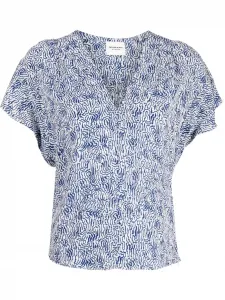 Блузка Delocia с V-образным вырезом и абстрактным принтом Marant Étoile, синий