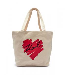 Сумка-шоппер женская Karl Lagerfeld двухсторонняя с рисунком, экрю