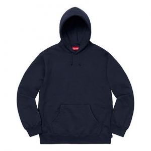 Толстовка fw19 week 12 rhinestone script hooded sweatshirt navy Supreme, синий