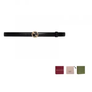 Тонкий ремень Блонди GUCCI, черный