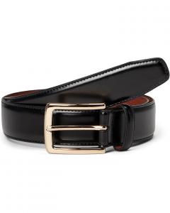 Мужской ремень Johnston & Murphy Burnished Leather W/ Brass Buckle, Black