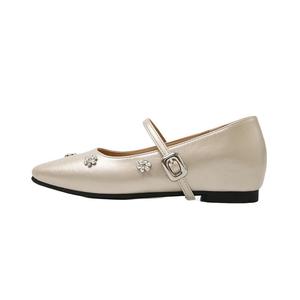 Плоские туфли Мэри Джейн для женщин EGCHI, Champagne