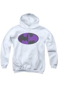 Батмен худи с разделенным символом для подростков Gildan, белый