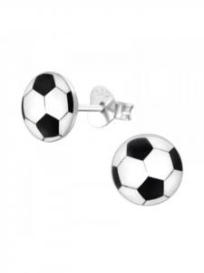 Alexander York Серьги-гвоздики с футбольной тематикой, комплект из 2 штук, серебро 925 пробы