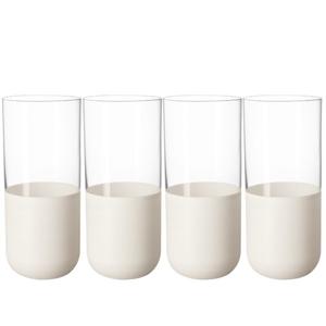 Набор стаканов Villeroy & Boch Manufacture Rock для лонг-дринков, 300 мл, 4 шт, белый/прозрачный