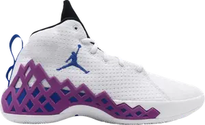 Кроссовки Jordan Jumpman Diamond Mid PF Hyper Violet, белый