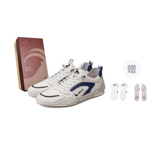 BECK Низкие повседневные кроссовки мужские бело-синие [Подарочные брендовые носки+массажные стельки], цвет White Blue[Giveaway Brand Socks+Massage Insole]