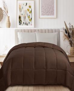 Двустороннее одеяло с наполнителем, имитирующим пух, на все сезоны, размер twin. Superior, Chocolate
