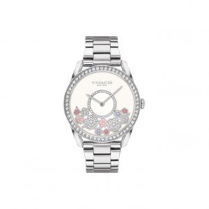 COACH Часы PRESTON Wrist Watch Quartz Movement Stainless Steel Strap White Dial Women's Watch