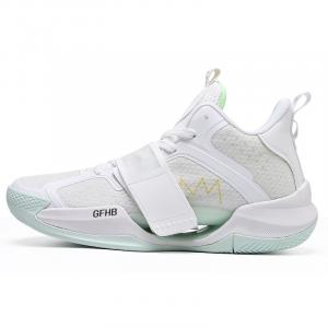 Баскетбольные кроссовки для детей и подростков средней высоты с амортизацией, износостойкостью и упругостью Kung Fu partners, белый