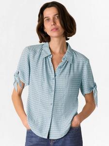 Овальная пятнистая рубашка с короткими рукавами Whistles, Blue/Multi