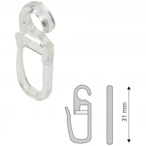 Зажимы для складок Liedeco, (комплект, 8 шт.), крючки для складок, для шторных колец, цвет transparent