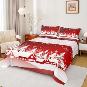 Erosebridal Комплект постельного белья с новогодним принтом для детей из красного материала, Multi 10
