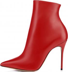 Женские ботильоны Eldof на высоком каблуке | Туфли-лодочки с острым носком 10 см | Женская модная обувь на высоком каблуке, Red