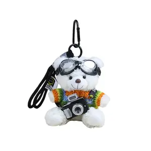 Плюшевый кулон пилот медвежонок высота 13см Jinnew, Rainbow Clothing Camera Bear