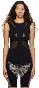 Черная майка со вставками Balmain