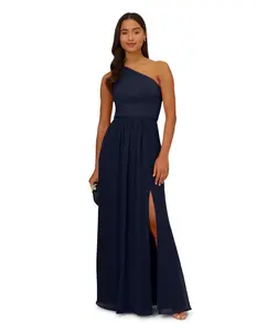 Шифоновое платье на одно плечо Adrianna Papell, синий