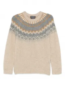 Свитер с узором и круглым вырезом Lorena Antoniazzi, нейтральный