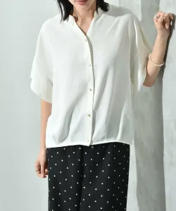 Блузка Paula Key с золотыми пуговицами и широкими рукавами Interplanet, цвет Off White