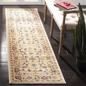 Ковер SAFAVIEH, 72 x 244 см, Austin Collection Runner, Creme & Creme, традиционный восточный дизайн, не линяет и прост в уходе, идеален для помещений с высокой проходимостью в гостиной, спальне (AUS1610-1111)