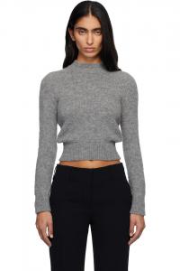 Dries Van Noten Серый облегающий свитер