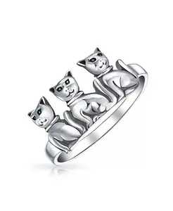 Дружба, котенок, кольцо из стерлингового серебра, лучшие друзья Bling Jewelry, silver