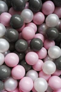 Набор из 200 шариков Пудрово-розовый - темно-серый - жемчужный Flumi
