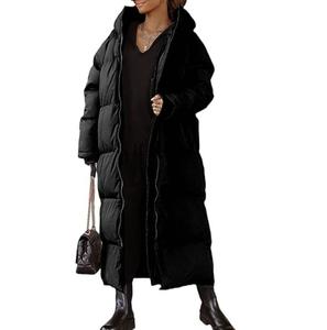 Длинное стеганое пальто с капюшоном Tankaneo Maxi, черный