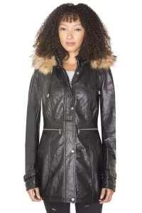 Женская кожаная парка с капюшоном - Putian Infinity Leather