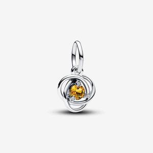 Шарм Pandora November Honey Eternity Circle Dangle, серебро/оранжевый