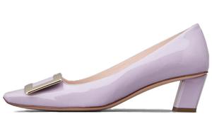 Belle Vivier Массивный каблук Высокие каблуки 4,3 см Женские Фиолетовый Roger Vivier