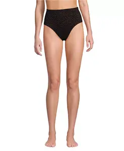 Женские плавки-бикини с высокой талией Lands' End, коричневый