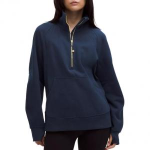 Lululemon Функциональная толстовка Scuba Series SS25 с воротником-воронкой и молнией до половины, женская, черная