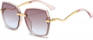 Модные металлические солнцезащитные очки в крупной оправе для женщин и мужчин, роскошные, в стиле панк, для путешествий, с защитой от УФ-излучения UV400 generic, Tea Tea Blue