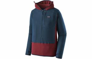R1 1/2 Zip флисовая толстовка с капюшоном мужская Patagonia, синий