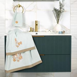 Linum Home Textiles Турецкий хлопок Aaron Набор полотенец для пальцев с украшением из 2 предметов