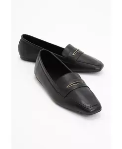 Иридесса Кожаные Лоферы на Плоской Подошве (Женщины) Forever & Always Shoes, черный