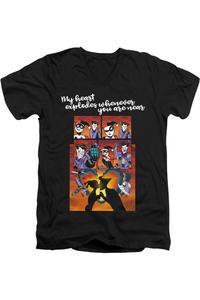 Футболка Batman Explode с коротким рукавом и V-образным вырезом для взрослых из премиального хлопка Gildan, черный