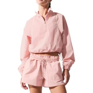 Куртка Alo Yoga Cropped 1/4 Zip Alumni, розовый кварц