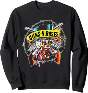 Официальная толстовка Guns N' Roses Skull & Guns, черная