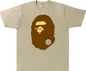 Футболка BAPE Big Ape Head Tee 'Beige', кремовый