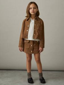 Детская куртка Connie из замши Reiss, Tan