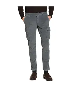 Бархатные брюки-карго, очень узкий крой Mason'S, серый