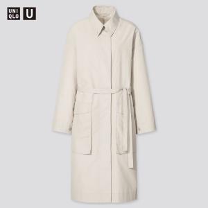 Длинное пальто из хлопка U UNIQLO, 30 кремовый