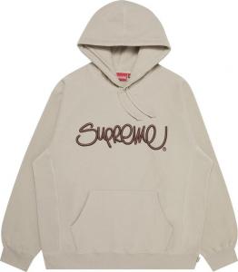 Толстовка Supreme Raised Handstyle Hooded Sweatshirt 'Dark Taupe', загар