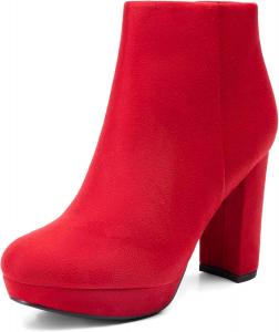Женские ботильоны на высоком каблуке DREAM PAIRS Stomp, Red