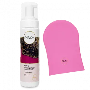 Shelee набор: пена-автозагар с биоферментом 8% Light/Medium, 200 мл + рукавица для нанесения автозагара, 1 шт.