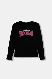 Детская хлопковая кофта с длинным рукавом United Colors Of Benetton, черный