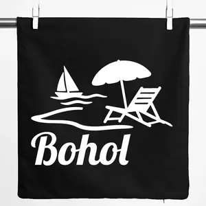 Наволочка Huuraa Мотив острова Бохол Филиппины Подарок 40x40см Черный Хлопок Bohol Present Hellweg Druckerei